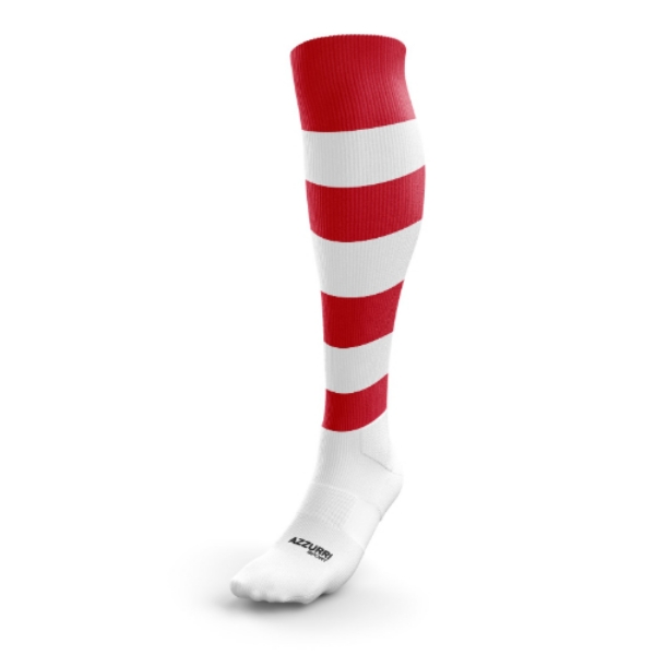 Picture of Ballyduff AFC Adults Hooped Sock Red-White