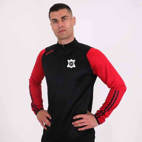 Picture of Portlaw United Fc Waterford Kids Rio Half-Zip Black-Red