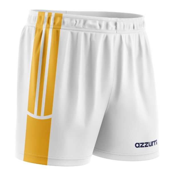 Picture of GAA Shorts Adults SG024 White-Dark Gold