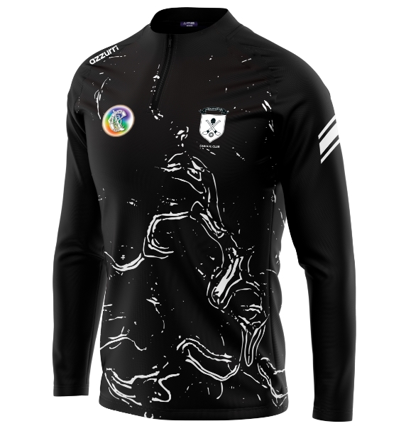 Picture of Blacks & Whites Camogie Kids Madrid Sublimated Half-Zip Custom