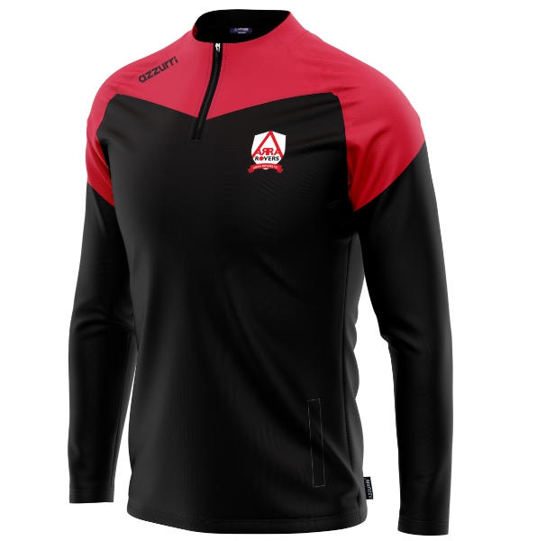 Picture of Arra Rovers Kids Cali Half-Zip Black-Red-Red