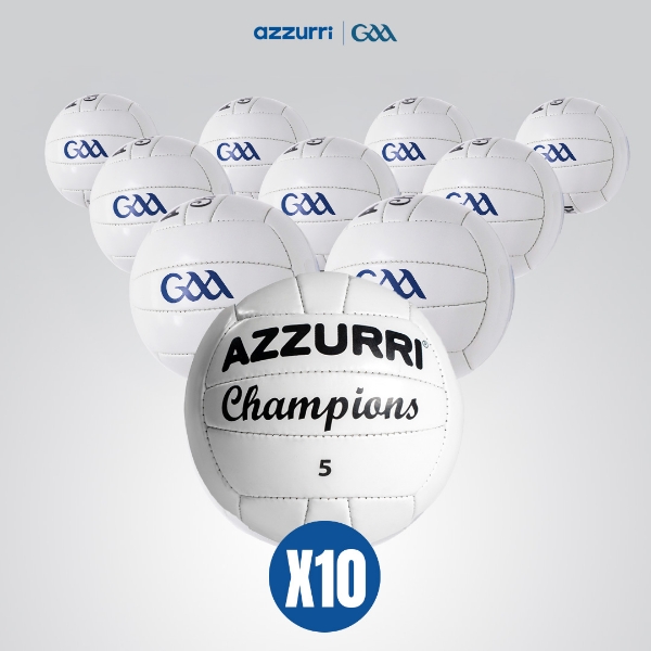 Picture of 10 Pack "Champions" Official GAA Match Football White