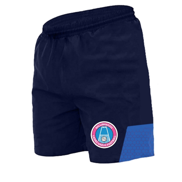 Picture of ballinhassig LGFA Cali leisure shorts Navy-Royal Honey Comb