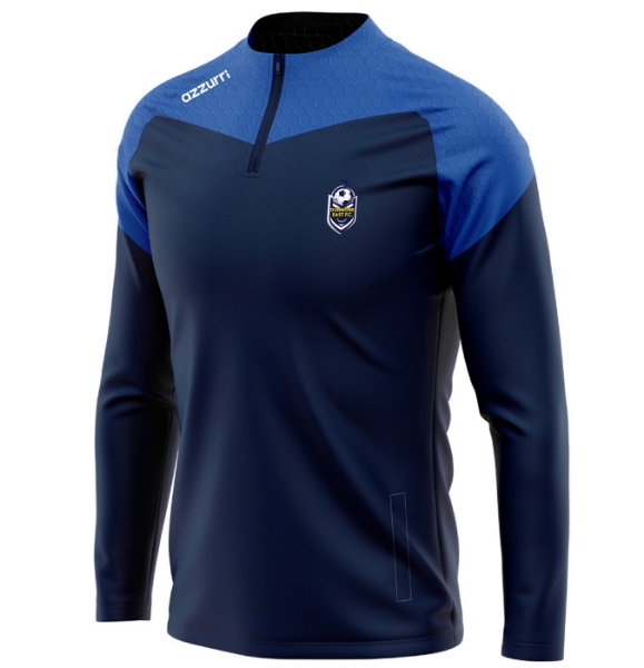 Picture of Dunmore East FC Cali Half-Zip Navy-Royal Honey Comb